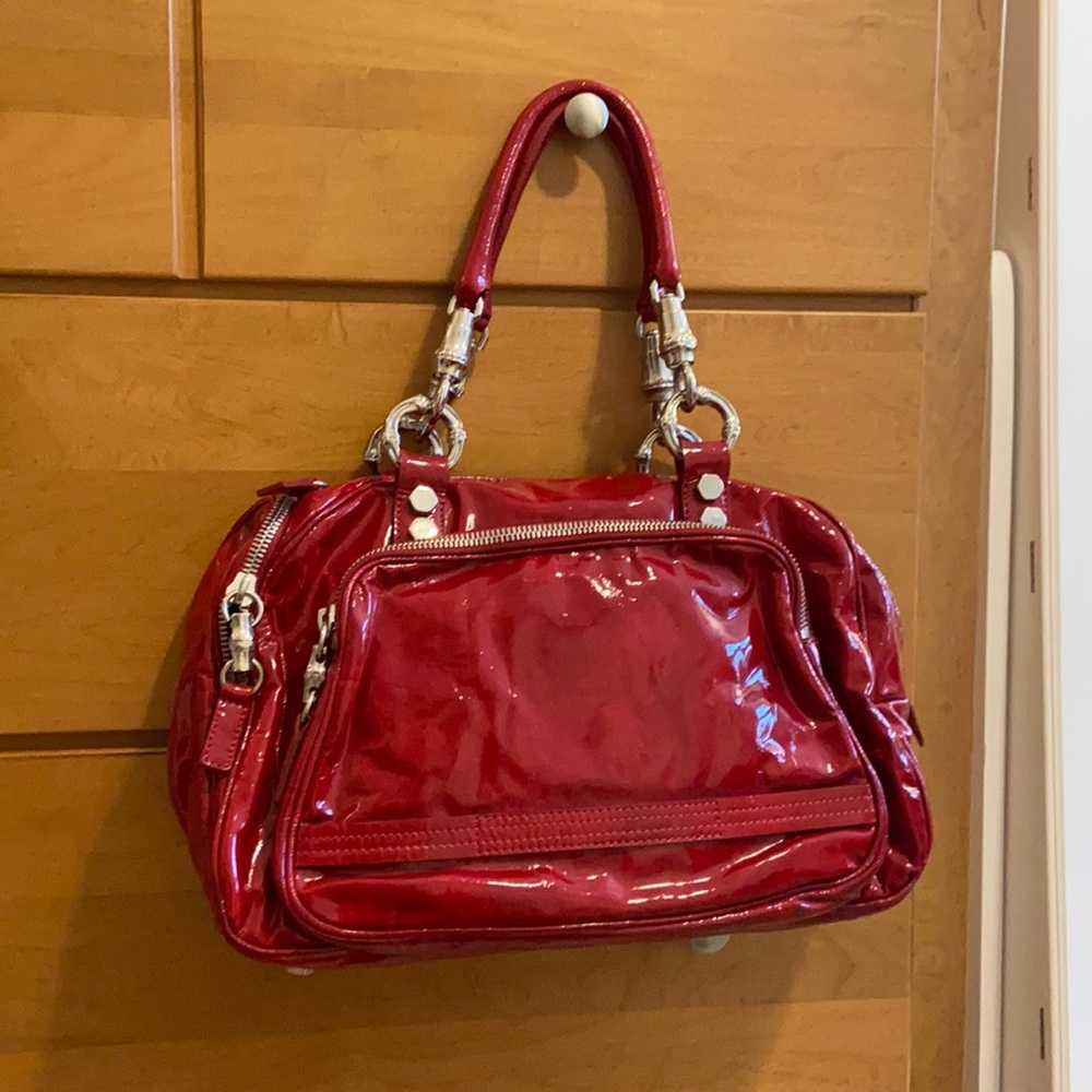 Pollini patent leather hand/shoulder bag